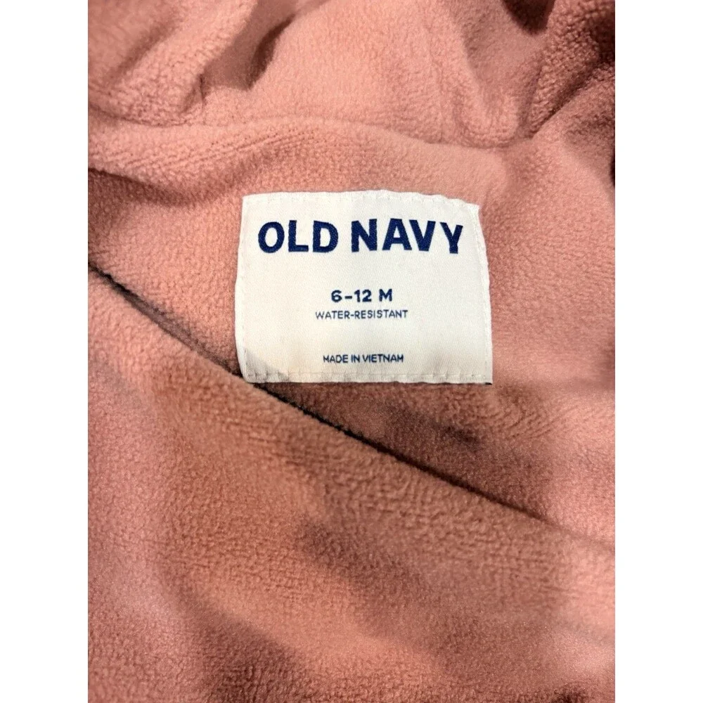 Old Navy Baby Girls Water-Resistant Frost Free Puffer Snowsuit Bunting 6-12 Mths